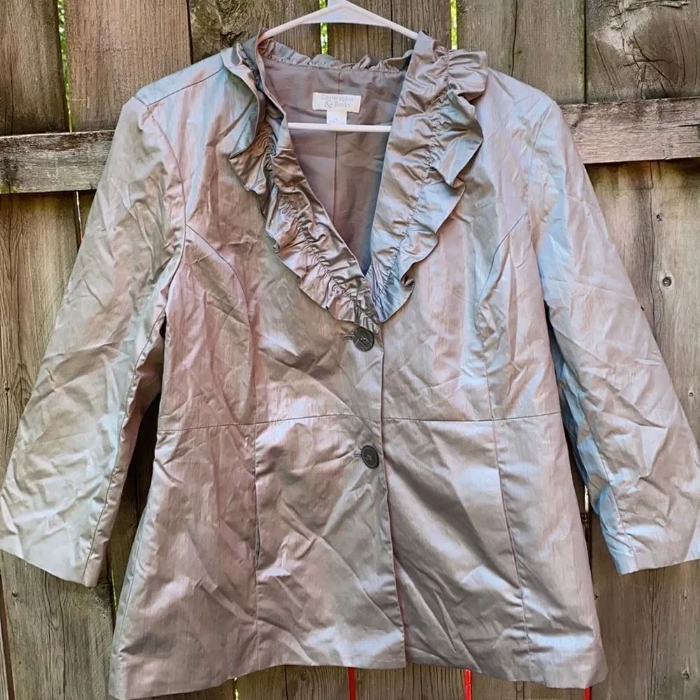 Christopher & Banks silver blazer sz. L